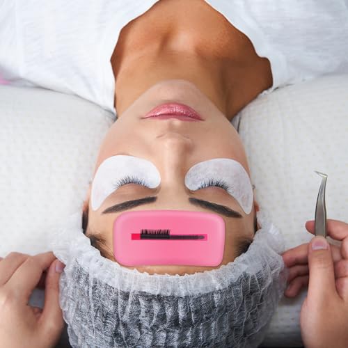 4Pcs Silicone Lash Pad Silicone Eyelash Extension Pad Loose False Lashes Holder Pad Lash Grafting Gasket Pallet Reusable Silicone Pad Eyelash for Women Lash Extension Supplies Tools (Pink)