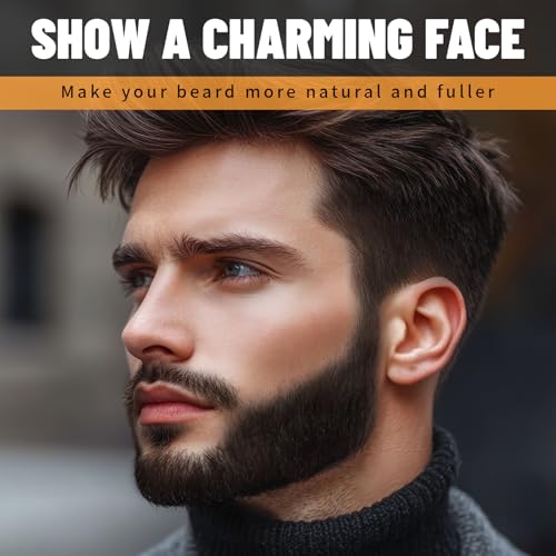 Noerrors 12Pcs Beard Pencil Filler for Men, Mustache Beard Pen Set, Hair Enhancement Pencil Kit for Men Hairline, Barber Lineup Styling Waterproof Long Lasting #Black