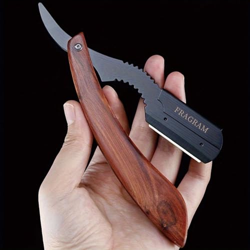 wooden handle manual shaving razor with replacement blade compatible with S23 stainless steel hair clipper, used for shaving razors (ôï?Óïʭ+10ø¸Óïø¸)