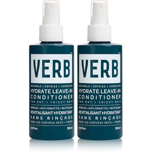 VERB Hydrate Leave-In Conditioner, 6.5 fl oz ? Nourish Dry + Frizzy Hair - Smooth + Detangle - Amber + Warm Jasmine Scent,(Pack of 2)