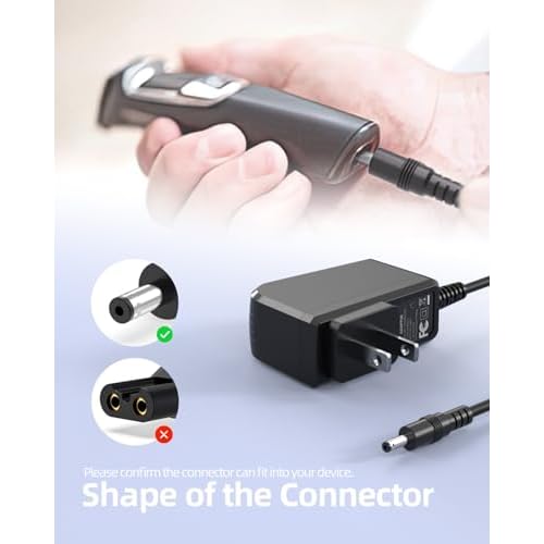 8V AC Charger Fit for Philips Norelco HQ840 Multigroom Series 3000 MG3750 MG3760 MG3750/6 MG3750/10 MG3750/50 MG3760/50 Shaver Power Cord Supply Adapter