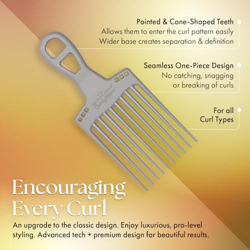 Olivia Garden CurlyHair Brush for Wet or Dry Hair - Curly Hair Brush for Detangling, Product Layering, Curl Encouragement, Scalp Care
