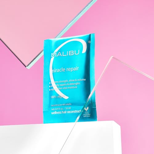 Malibu C Miracle Repair Hair Reconstructor - Nourishing Treatment for Weak, Damaged Strands - Flax Protein & Vitamin B5 for Moisture
