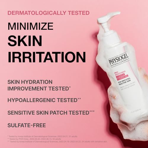 PHYSIOGEL Calming Relief GENTLE FOAMING face wash for Sensitive Skin, Hydrating Facial Cleanser With Cermaide NP, Sulfate Free, Hypoallergenic, Korean Skin care, 6.0 fl.oz