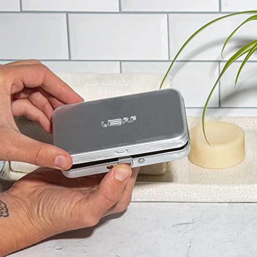 Leaf Shave | The Twig Razor & Thorn Razor Case, Silver - Portable Aluminium and Silicone Travel Case