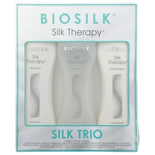 Biosilk Silk Therapy Trio Unisex Shampoo, Conditioner, and Original Treatment 7 oz 3 Pc