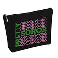 PWHAOO Pink and Green Sorority Gift Make Up Bag Graduation Gift For Sorority Sister (Pretty Soror)