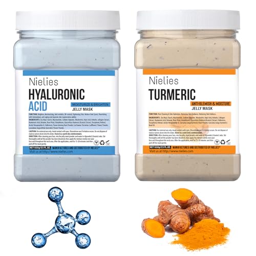 Hyaluronic Ac and Turemic Jelly Face Mask for Facials Hydrating & Nourishing | Professional Hydro jelly Masks | Vajacial Jelly Mask Powder