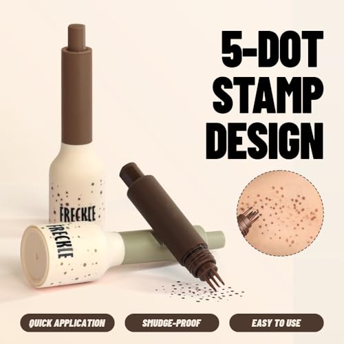 Upgrade Faux Freckle Stamp Pen - Waterproof & Natural-Looking Fake Freckles Makeup Tools with Multi-Prong Precision Head, Long-Lasting Sunkissed Look