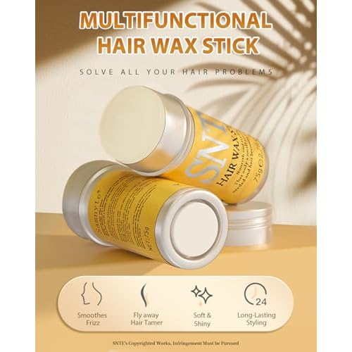 Samnyte Hair Wax Stick, Hair-Styling Waxes, Nourishing Accessories - Slick Stick for Women & Kids, Gel Tamer for Flyaways, Bun Maker & Styling Cream, 2.7 Fl Oz