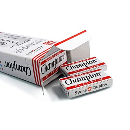 100 Champion Platinum Double Edge Razor Blades For Safety Razor - Men¢¥s Safety Razor Blades For Shaving For Men For A Smooth And Clean Shave (1 Year Supply)