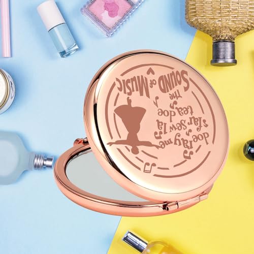 KEYCHIN Sound Of Music Pocket Mirror Maria Musical Fans Gifts Doe Ray Me Far Sew La Tea Doe Compact Make Up Broadway Sound Of Music Merch (Doe Ray Me-RG)