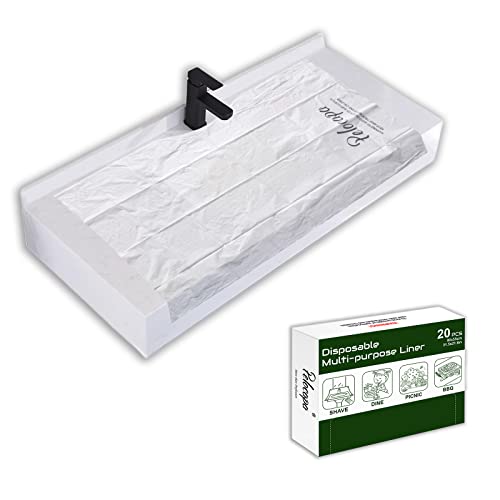 Disposable Hair Beard Catchers, Disposable Sink Liners for Trimming, 20 Pcs Large Sink Covers for Beard Grooming