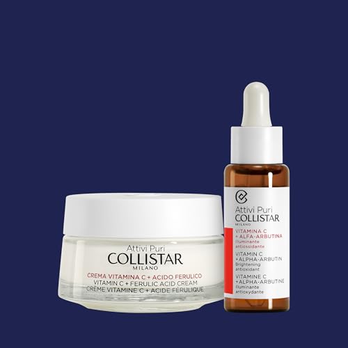 Collistar Attivi Puri Vitamin C Serum + Alpha Arbutin Face Drops for Anti-Ageing Moisturising Effect, Also for Sensitive Skin, Free from Silicone, Alcohol and Dyes 30 ml