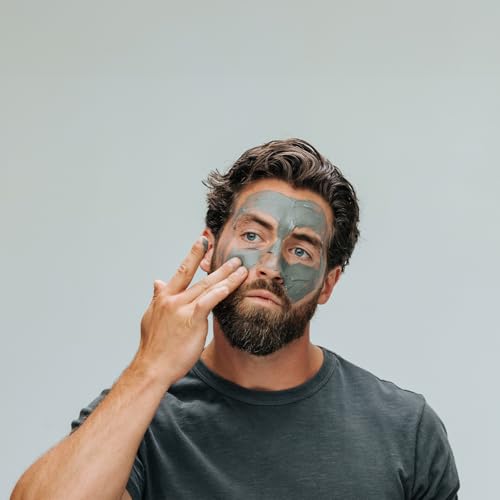 Caldera + Lab The Deep | Men's Organic Hydrating Clay Face Mask for Dry, Sensitive, & Normal Skin ? Vegan, Natural & Antioxidant Packed Exfoliating Skincare Facial Treatment