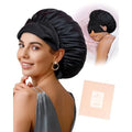 BONNET QUEEN Silk Bonnet for Sleeping Women Satin Bonnet Non Slip Hair Wrap for Curly Hair Night Sleep Cap with Eye Mask