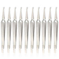 10 PCS Orthodontic Bracket Placer Self Holder Tweezers Reverse Action Tweezers (Long)
