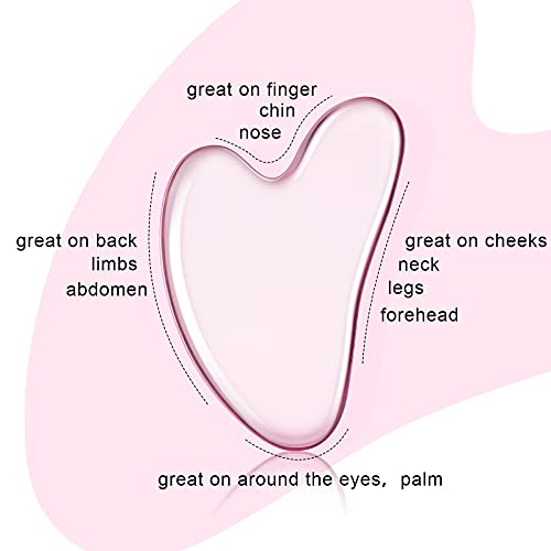 Nuanchu 3 Pieces Gua Sha Facial Tool Natural Resin Stone Board Scraping Facial Massage Gua Sha Scraping Massage Tool for Face, Skin Body Muscle Relaxing Tools(Pink, Dark Green, Black)