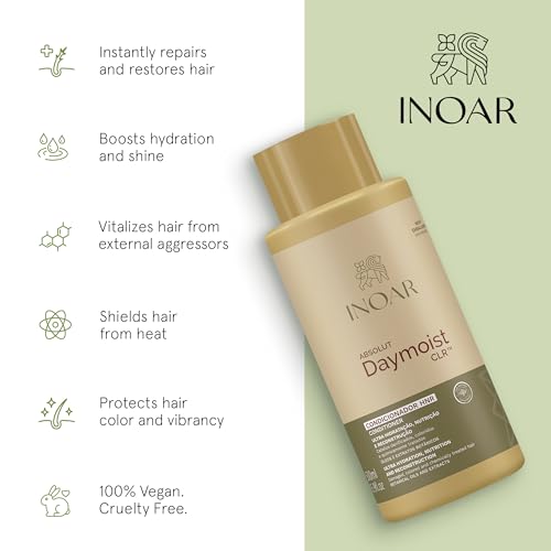 INOAR DayMoist Conditioner with Argan Oil Complex for Deep Conditioning & Repair, 16.9 Fl Oz
