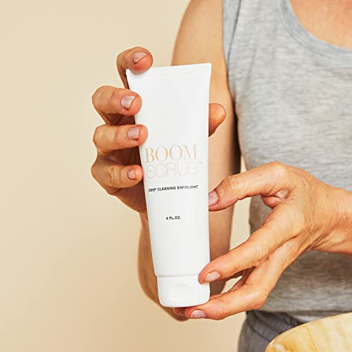 BOOM Scrub Cocoa Rose Exfoliator ? Gentle Exfoliating Face Scrub for Mature & Sensitive Skin ? Enhances the appearance of Skin, Smooths Texture, Minimizes Pores ? Hydrating Botanical Facial Cleanser