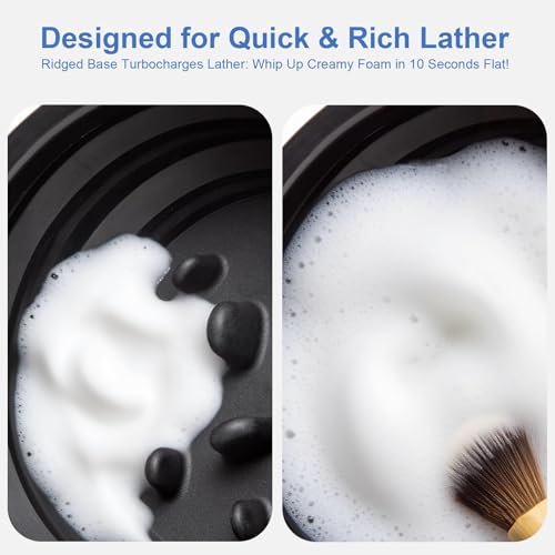 2-Pack Foldable Shaving Soap Bowl, Portable, Easy-to-Carry Shaving Soap Cup for Wet Shave, Travel Shaving Lather Bowl/Shaving Mug Compatible with Shave Cream & Soap for Men (Black& Blue)