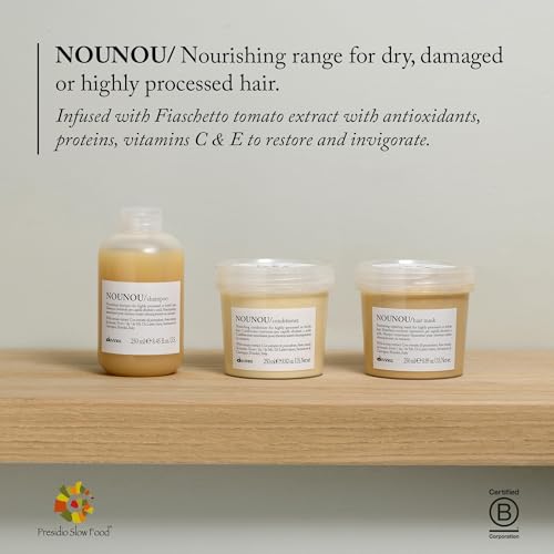 Davines NOUNOU Hair Mask, Nourishing And Repairing Treatment For Bleached, Permed Or Relaxed Hair, Add Shine Weightlessly