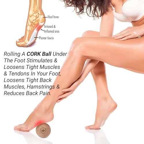 Foot Recovery Kit - Toe Spacers, Cork Massage Ball & Resistance Bands for Plantar Fasciitis Relief, Bunion Correction, Foot Pain, Yoga & Stretching - Post Workout Massage - Travel Pouch Included