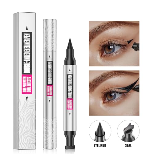 2-in-1 Double Head Winged Eyeliner Stamp - Waterproof, Smudge-Proof & Fade-Resistant Black Liquid Liner Cat Eyes