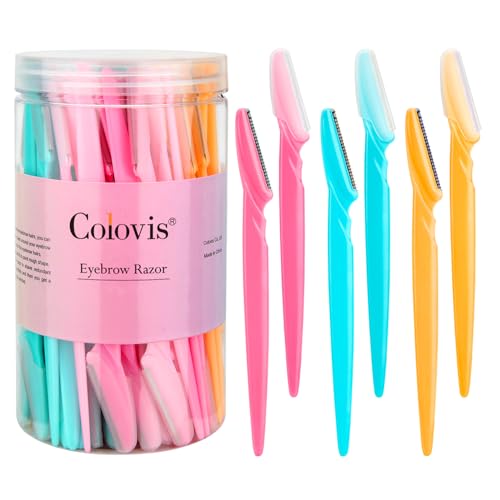 66 Eyebrow Razor and Face Razor for Women and Men, Eyebrow Hair Trimmer and Shaver with Protective Cover,Safe and Newbie Friendly