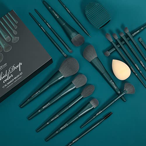 DUcare Makeup Brushes Set 17 Pcs with Brush Cleaning Mat and Makeup Sponge