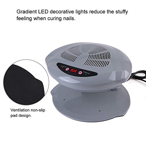 Professional Nail Dryer,Air Nail Dryer for Both Hands and Feet,400W Air Nail Fan Blow Dryer for Regular Nail Polish Automatic Cool Breeze Home and Salon Use Grey US Plug 110V