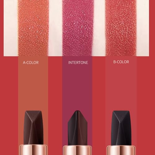 3 Colors In 1 Lipstick, Glossy Silky Feeling Lip Colors, High Pigmented, Exquisite Butterfly Appearance, Long Lasting Moisturizing One Lipstick Three Colors