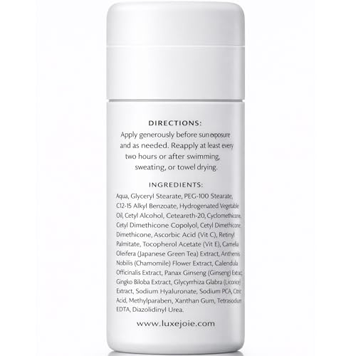 LuxeJoie Mineral Sunscreen SPF 30 ? Zinc Oxide Broad Spectrum UVA/UVB Protection ? Lightweight Daily Face & Body Sunscreen for Sensitive Skin ? 3.3 oz