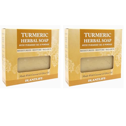 Plantlife Turmeric Bar Soap Pack of 2 - Moisturizing and Soothing Soap for Your Skin - Hand Crafted Using Plant-Based Ingredients - Made in California 4oz Bar