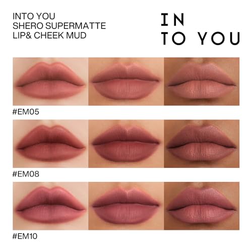 INTO YOU Velvet Matte Finish Lip Stain, Lip Tint, High Impact Lipcolor With Lightweight Lip Mud Texture, Dual-Use For Lips And Cheek, Pink Lipstick (EM12)