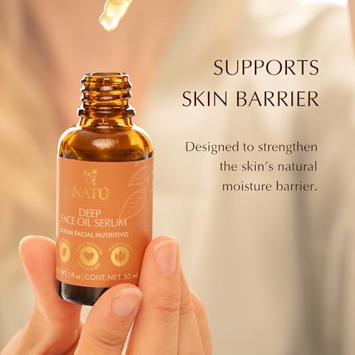 NAT? BOTANICALS Deep Face Oil Serum for Normal & Dry Skin - Rich Botanical Face Serum with Coconut & Avocado Oil for Vitamin E - Nourishing, Naturally Scented, and Clean Beauty, 1 fl oz