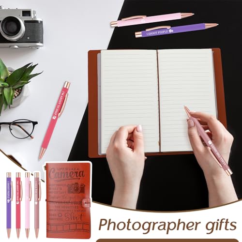 Geiserailie 11 Pcs Photographer Gifts for Camera Lovers Christmas Birthday Gifts Set for Women Photography Lovers Include Inspirational Canvas Bag Makeup Bag Hat Socks Keychain Cup Notebook Pen