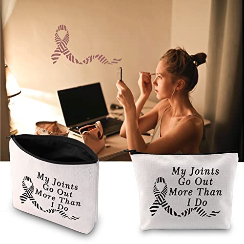 JXGZSO Ehlers-Danlos Syndrome Makeup Bag My Joints Go Out More Than I Do Ehlers Danlos EDS Support Gift (More Than I Do bag)