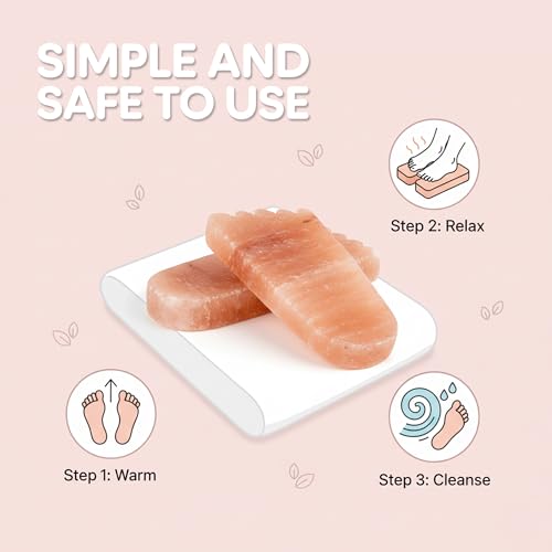 Himalayan Salt Foot Bricks ? Pack of 2, 100% Natural Detox Stones (10"x4.5"x1") Foot Shape, for Relaxation & Spa Therapy