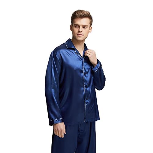 TONY & CANDICE Men's Classic Satin Pajama Set Sleepwear