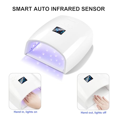 66W UV LED Nail Lamp, Professional Rechargeable Cordless UV Light for Gel Nails,5 Timer Settings Gel Nail Light, Nail Dryer Nail Art Manicure Tools for Home and Salon