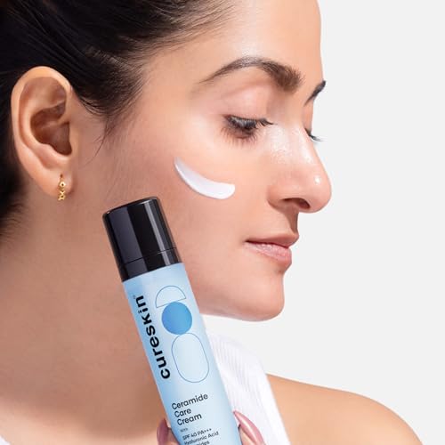 Cureskin Ceramide Moisturizer SPF 40 PA+++ Skin Barrier Repair Face Moisturizer for Men and Women | Hyaluronic Acid Moisturizer for Face | Anti Aging Cream for Women and Men, 1.76 Ounce (Pack of 1)