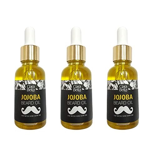 Jojoba Beard Oil for Men ? 3 Pack | 100% Pure Organic, Unscented & Soothing | Softens Coarse Beard & Mustache Hair | 1 fl oz Each (30ml) | Great for Gifting ? Split into 3 Individual Gifts