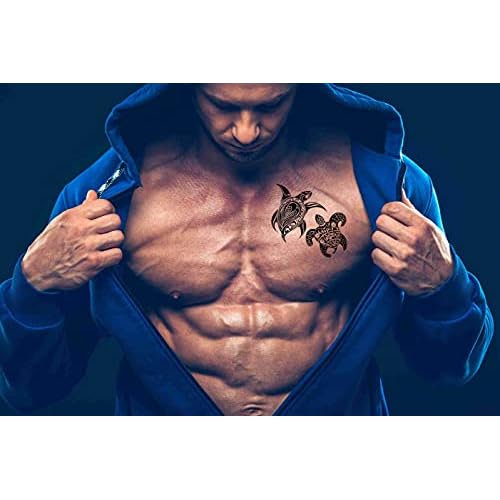 Turtle Tattoos Temporary Tattoo Ocean Tatuajes Temporales Men Turtles Sea Animal Temporary Tattoos for Adults Adults Long Lasting Realistic Fake Tattoos for Women,6 Pcs