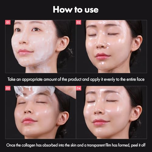 TOSOWOONG Real Collagen Fit, Hydrolyzed Collagen Wrapping Mask, Peel Off Facial Mask for elasticity, Hydrating, Glow, Glass Skin, Face Moisturizer, Self Care, Korean Skin Care, 50ml, 1.69 fl. oz.
