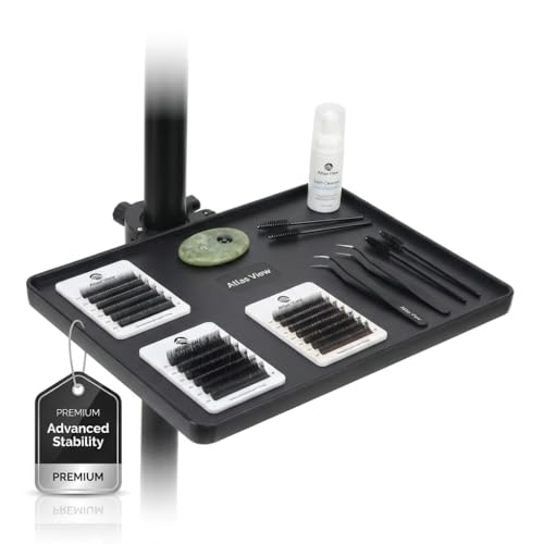 Durable Lash Tray for Ring Light - Spa Ring Light Adjustable Tray for Lash Artists, Estheticians & Tattoo Supplies - Lash Tray Holder with Phone & iPad Slots for an Organized Workspace