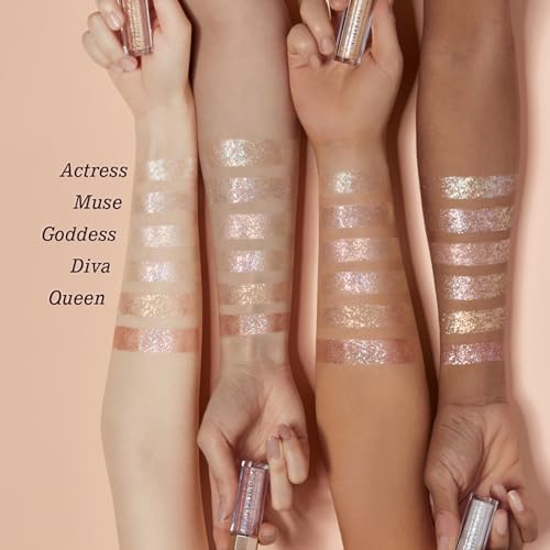DEARDAHLIA Paradise Shine Eye Sequins (Enchanted) - Lightweight Liquid Glitter Eyeshadow, Minimal Fallout, High-Shine Pearl Finish, Lightweight, Blendable, Vegan Korean Eye Makeup. 0.14 oz
