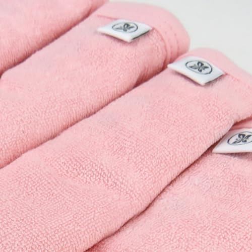 HonestBaby 10-Pack Terry Wash Cloths in Gift Box 100% Organic Cotton for Infant Baby Boys, Girls, 10-Pack Light Pink, One Size
