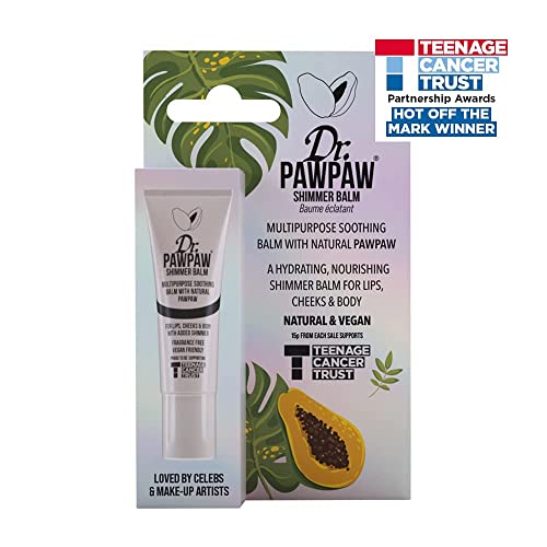 Dr. PawPaw Multipurpose Balm - Hydrating Lip Balm with Pawpaw, Aloe, and Olive Oil - Lip Moisturizer, Buildable Glow for Lips - Shimmer - 0.33 oz (Pack of 2)