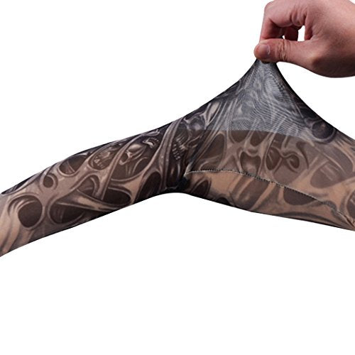Toirxarn 8PCS Tattoo Sleeves Cool Temporary Sunscreen Arm Sleeves for Men Women Cycling Running Driving Sports